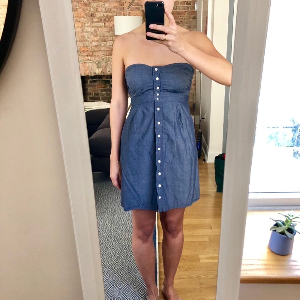 JCrew Chambray Button Dress - size S